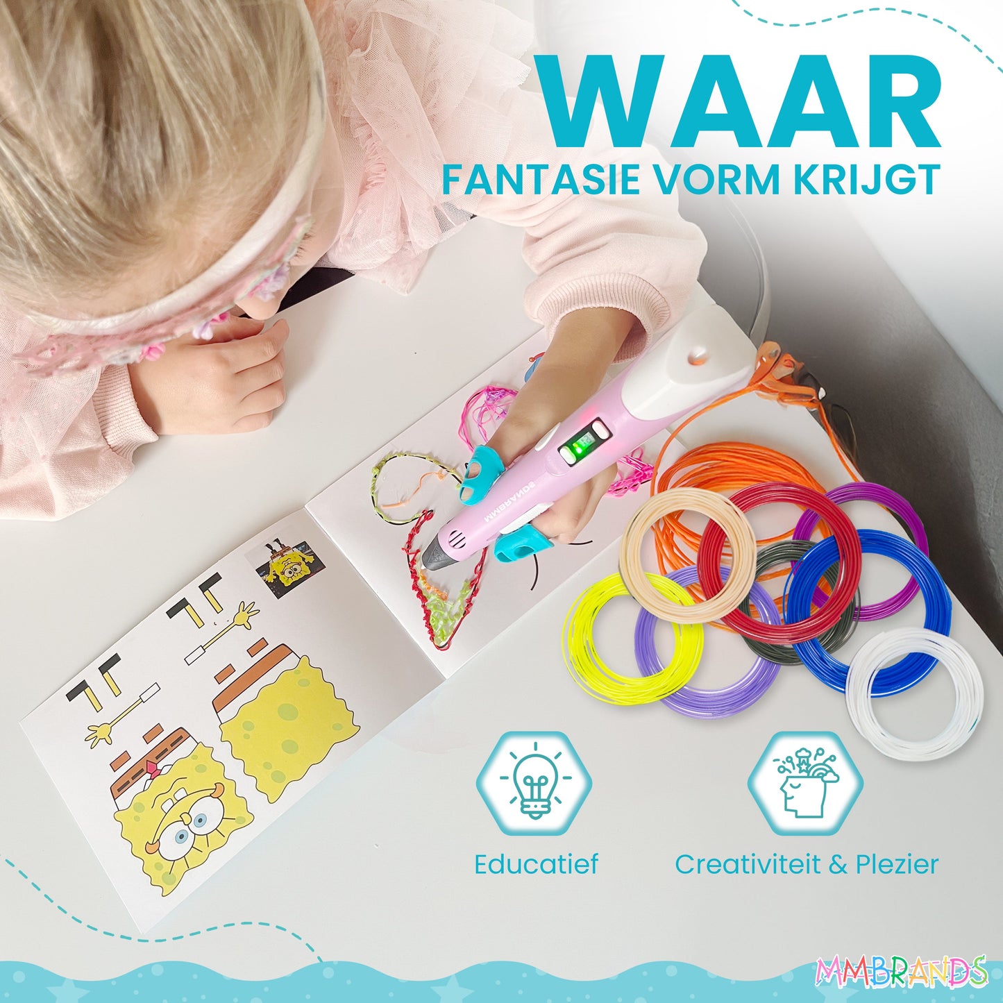 Stylo 3D Kit de démarrage - Filament recyclé - 10 couleurs