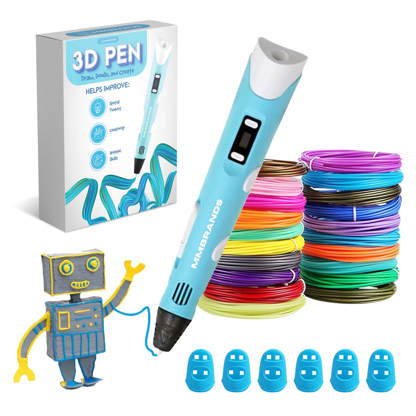 Stylo 3D Kit de démarrage - Filament recyclé - 10 couleurs